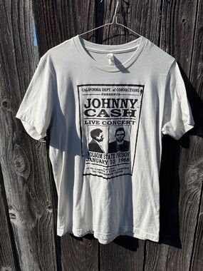 Bella Canvas White Johnny Cash Live Concert Graphic Tee
